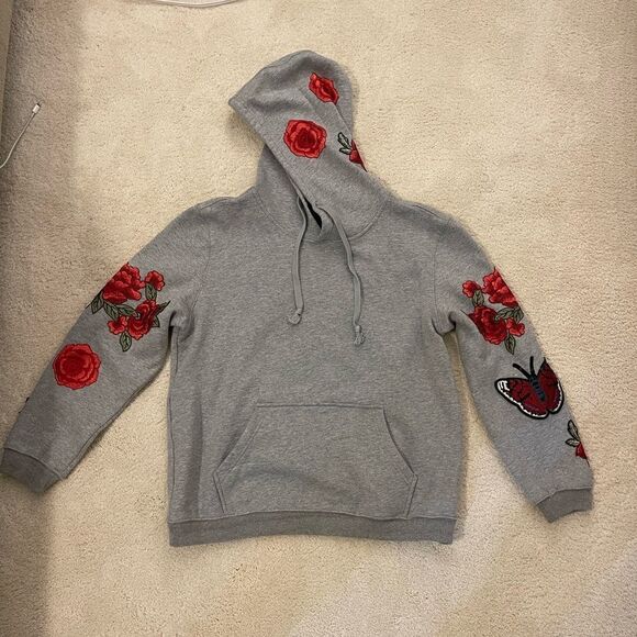 Central Park West Abbot Kinney Rose Grey Hoodie Size Medium! Perfect condition - Picture 1 of 5